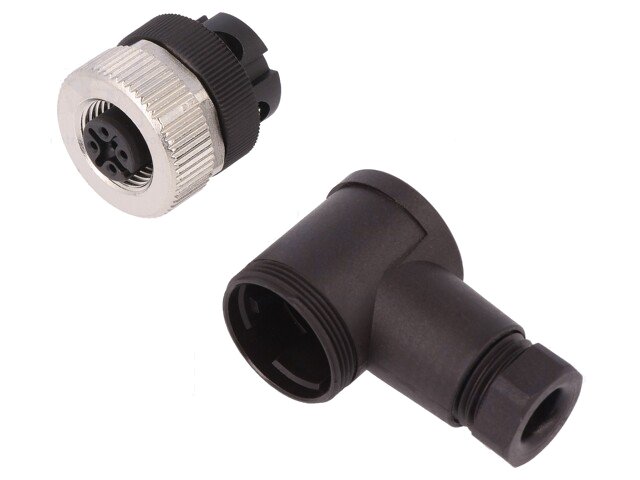 Connector: M12; stekker; vrouwelijk; PIN: 4; binnendraad,gedraaid Connector: M12; stekker; vrouwelijk; PIN: 4; binnendraad,gedraaid